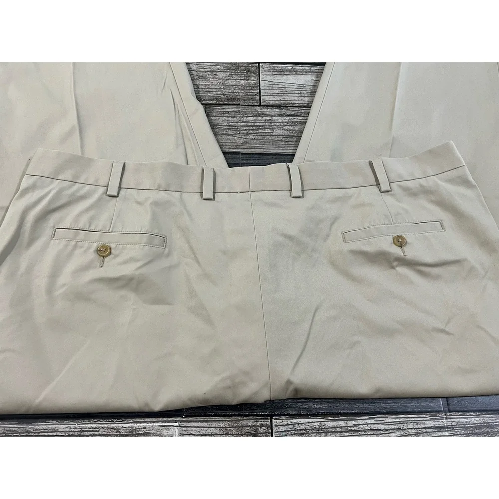 John W. Nordstrom w100% supima cotton Beige Flat Front pants‎ men's 46/36